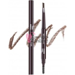 Creion de sprancene retractabil cu periuta 2 in 1 Miss Demi Waterproof - 03 Saten Mediu ( Brown)